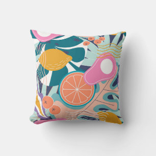 Coussin Collage de jungle exotique et moderne.