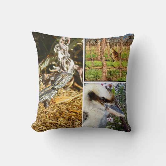 Coussin Collage de la faune australienne, (Recto)