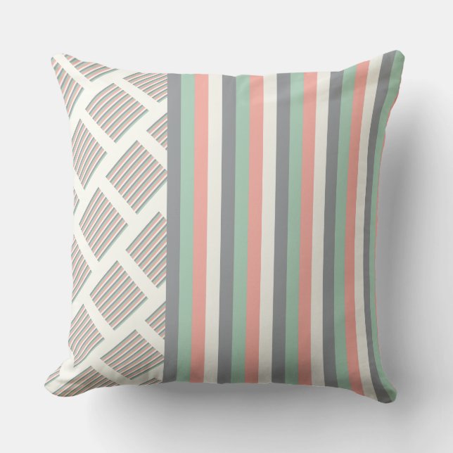 Coussin Collage de Light Pastels de Chic Stripes & Carré (Recto)