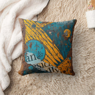 Coussin Collage de médias mixtes