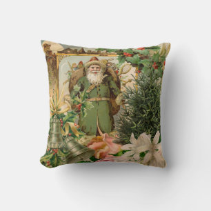 Coussin Collage de Noël Santa Vert Ancien Monde Antique