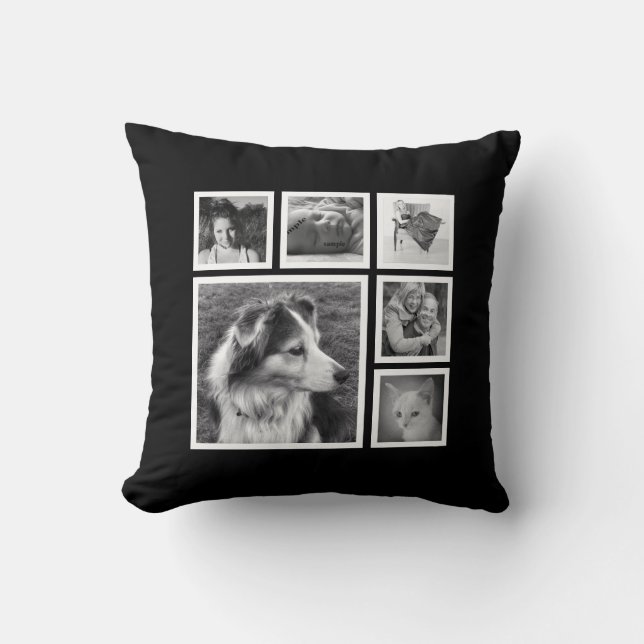 Coussin Collage de photo de famille d'Instagram avec (Recto)