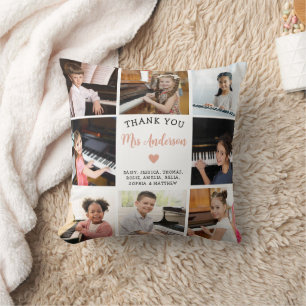Coussin Collage de photos cadeaux de l'enseignant de musiq