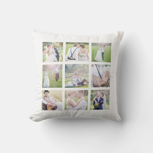 Coussin Collage de photos carré simple personnalisé en bla (Recto)