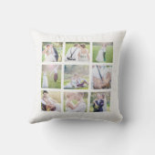 Coussin Collage de photos carrées simples et personnalisée (Verso)