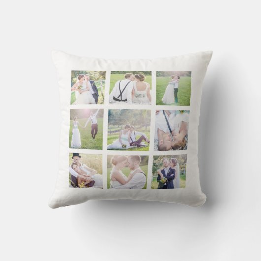 Coussin Collage de photos carrées simples et personnalisée (Verso)