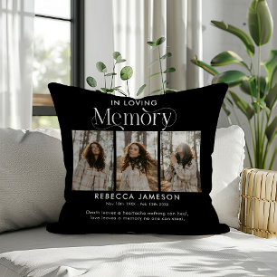 Coussin Collage de photos commémoratives 'En mémoire d'amo