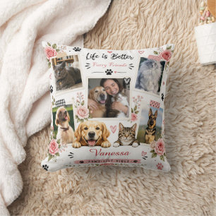 Coussin Collage de photos de compagnie personnalisé avec n