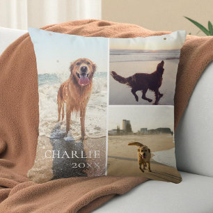 Coussin Collage de photos de compagnie personnalisé et mig
