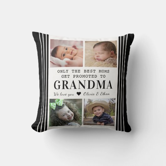 Coussin Collage De Photos De Grandma 4 Grandchildren (Recto)