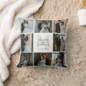 Coussin Collage de photos de mariage Monogramme des mariés (Couverture)