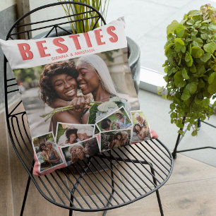 Coussin Collage de photos de meilleures amies   Amis