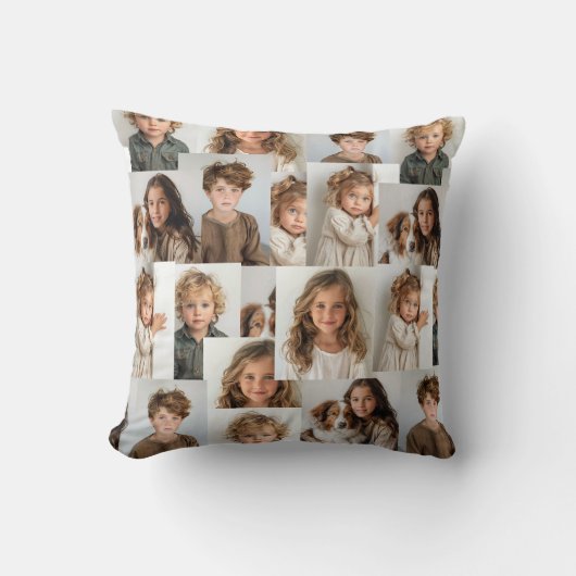 Coussin Collage de photos de petits-enfants (Recto)