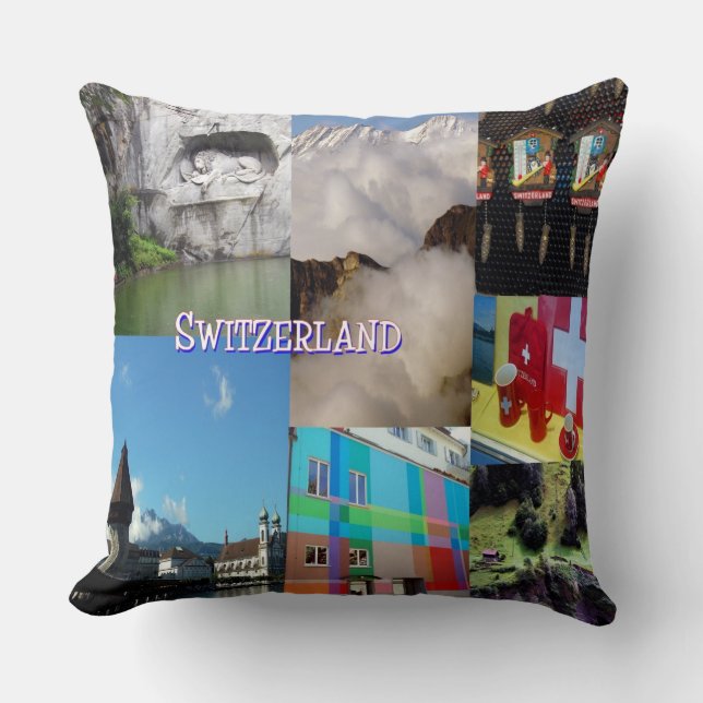 Coussin Collage de photos de Suisse (Recto)