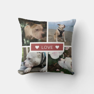 Coussin Collage de photos de sympathie pour animaux de com