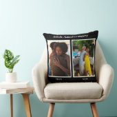 Coussin Collage de photos noir et blanc pour anniversaire  (Chaise)