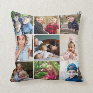 Coussin Collage de photos personnalisé de la famille de de