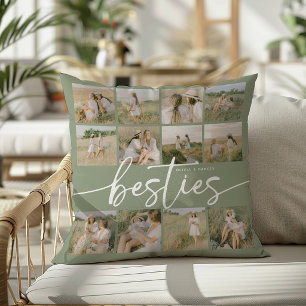 Coussin Collage de photos personnalisé des meilleures amie