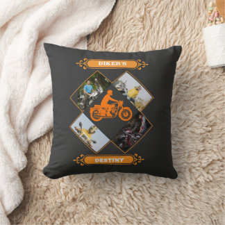 Coussin Collage de photos personnalisé pour motard