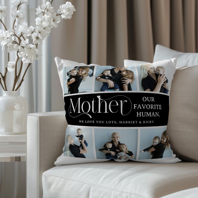 Coussin Collage de photos sentimental Cadeau pour maman  (Créateur téléchargé)