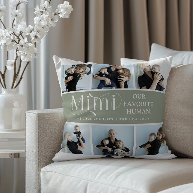Coussin Collage de photos sentimental Mimi Cadeau  (Créateur téléchargé)