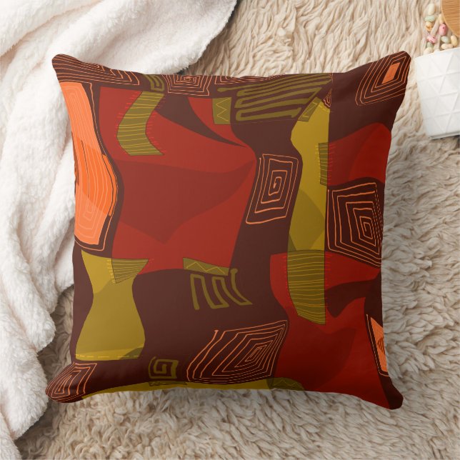 Coussin Collage égyptien psychédélique - Olive Brown (Couverture)