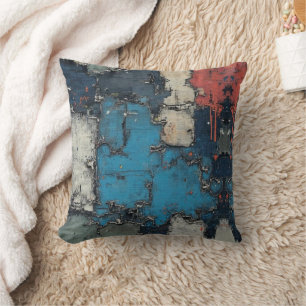 Coussin Collage en techniques mixtes goutte de peinture