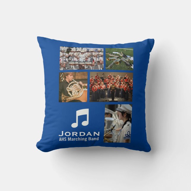 Coussin Collage fait sur commande de photo de musique (Recto)