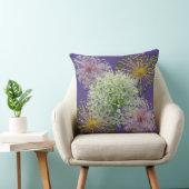 Coussin Collage Fleur de Ail Blanc Esthétique (Chaise)