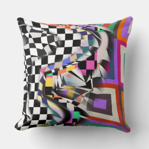 Coussin Collage géométrique Motif textile abstrait