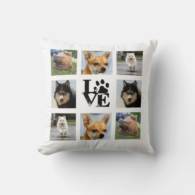 Coussin Collage instagram photo Chien 8 (Recto)