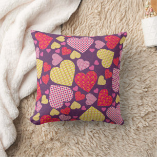 Coussin Collage modelé de coeurs