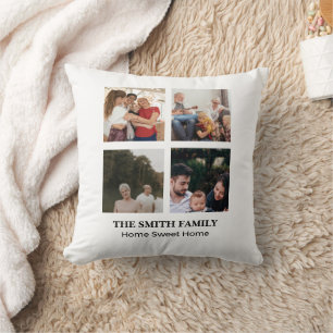Coussin Collage Multi-Photos Personnalisé Réunions de Fami