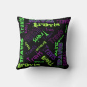 Coussin Collage nommé pourpre violet vert au néon de (Verso)