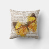 Coussin Collage Papillon Jaune (Verso)