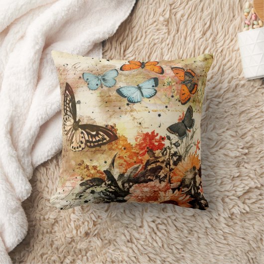 Coussin Collage papillon vintage (Couverture)