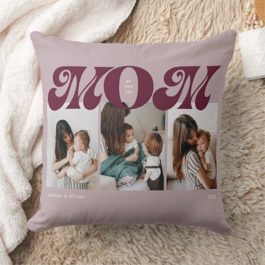 Coussin Collage photo 3 Bold Retro Maman (Couverture)
