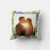 Coussin Collage photo d'anniversaire de 30 ans Blue Hydran (Verso)