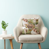 Coussin Collage photo de couple blanc or romantique tourne (Chaise)