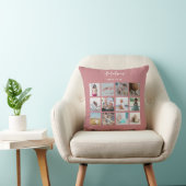 Coussin Collage photo de la première année de bébé Stats d (Chaise)