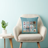Coussin Collage photo de la première année de bébé Stats d (Chaise)