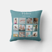 Coussin Collage photo de la première année de bébé Stats d (Verso)