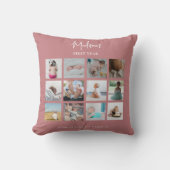 Coussin Collage photo de la première année de bébé Stats n (Recto)