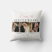 Coussin Collage photo de l'anniversaire de mariage personn (Verso)