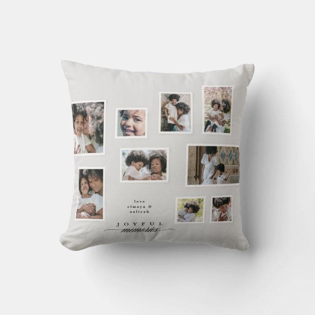 Coussin Collage photo de vacances Moments Joyeux modernes (Recto)