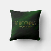 Coussin Collage photo élégant vert émeraude et or (Verso)