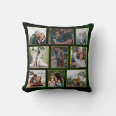 Coussin Collage photo élégant vert émeraude et or (Recto)