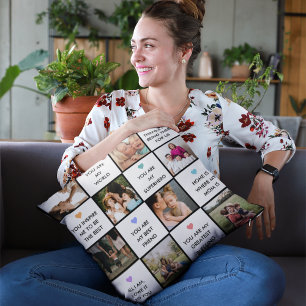 Coussin Collage Photo Fête Des Mères Avec Citations De Mei
