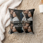 Coussin Collage photo joyeux anniversaire nom date simple  (Couverture)