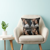 Coussin Collage photo joyeux anniversaire nom date simple  (Chaise)